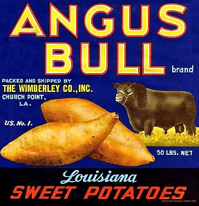 fruit crate label louisiana  yams