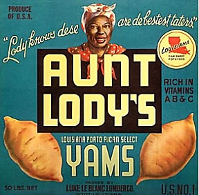 fruit crate label louisiana  yams