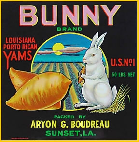 fruit crate label louisiana  yams