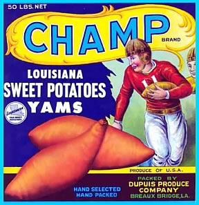 fruit crate label louisiana  yams