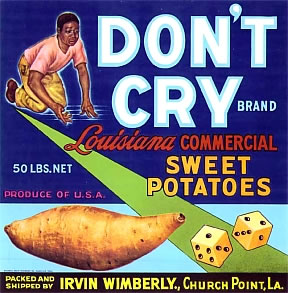 fruit crate label louisiana  yams