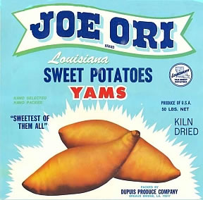 fruit crate label louisiana  yams