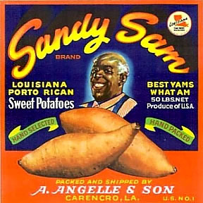 fruit crate label louisiana  yams